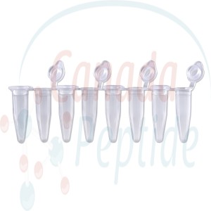 0.2ml PCR Tubes 8-Strips with Attached Individual Flat Caps, 120/pk